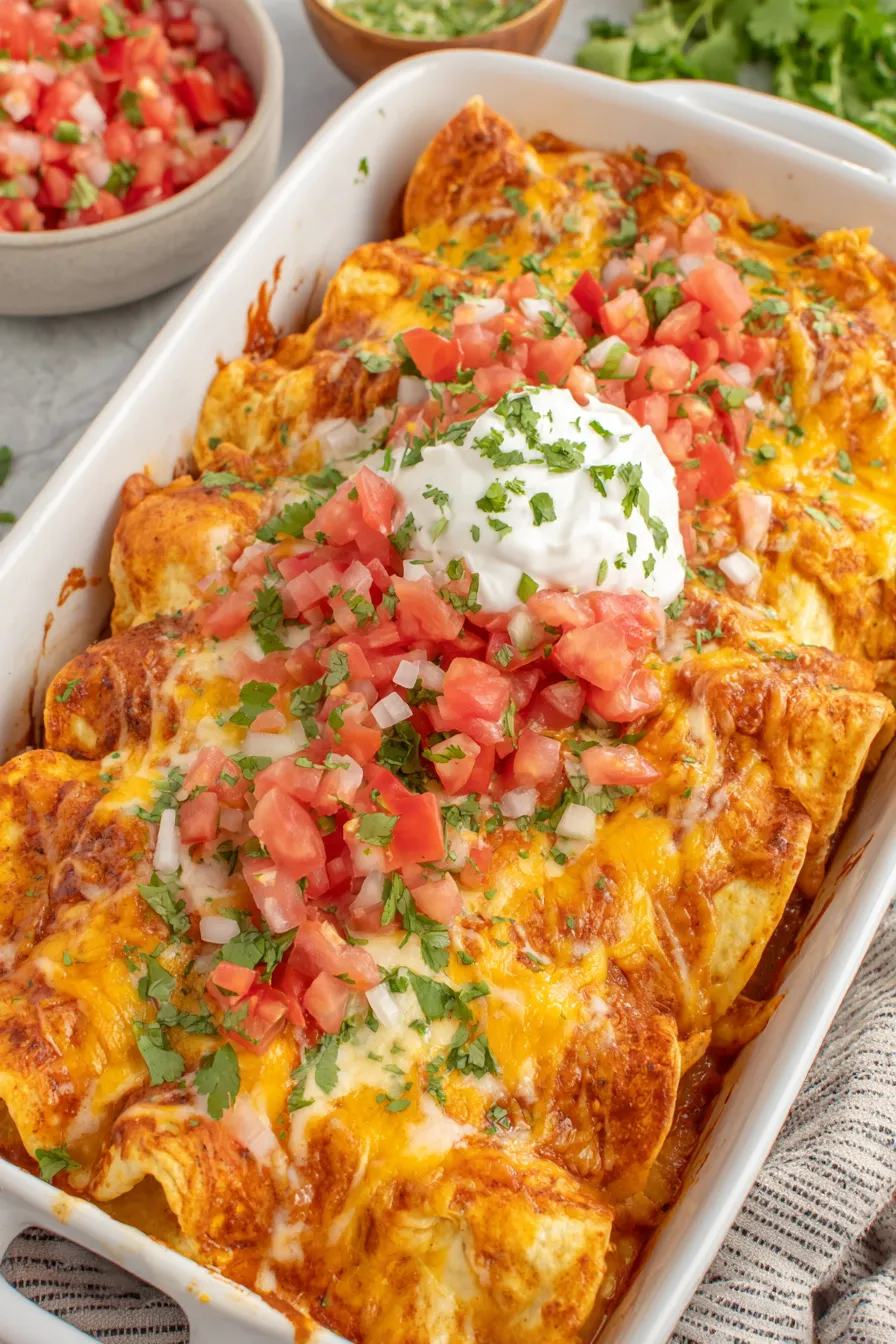 Close-up of melted cheese and cilantro garnish