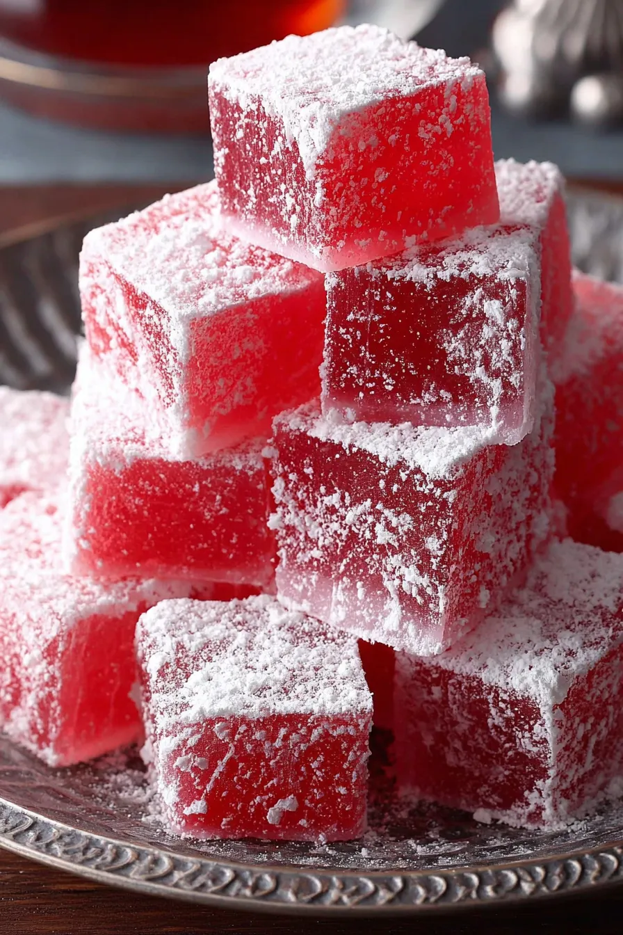 Turkish delight slab in mold