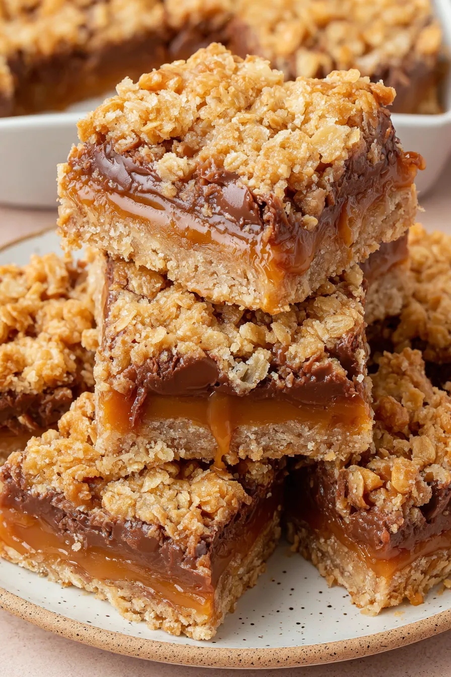 Caramelitas base and chocolate layer in 9x9 pan