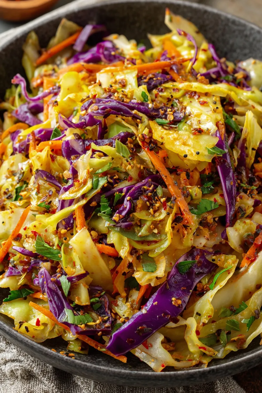 Oven roasted spiced cabbage on a parchment lined tray