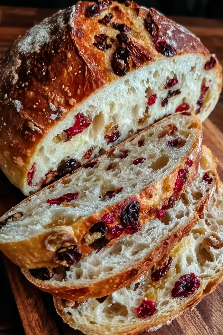 Sliced artisan loaf with spread and coffee