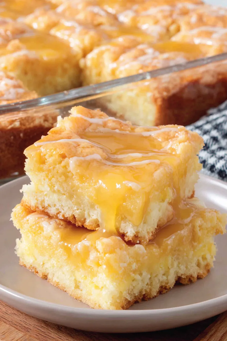 Slice of butter cake served on a plate