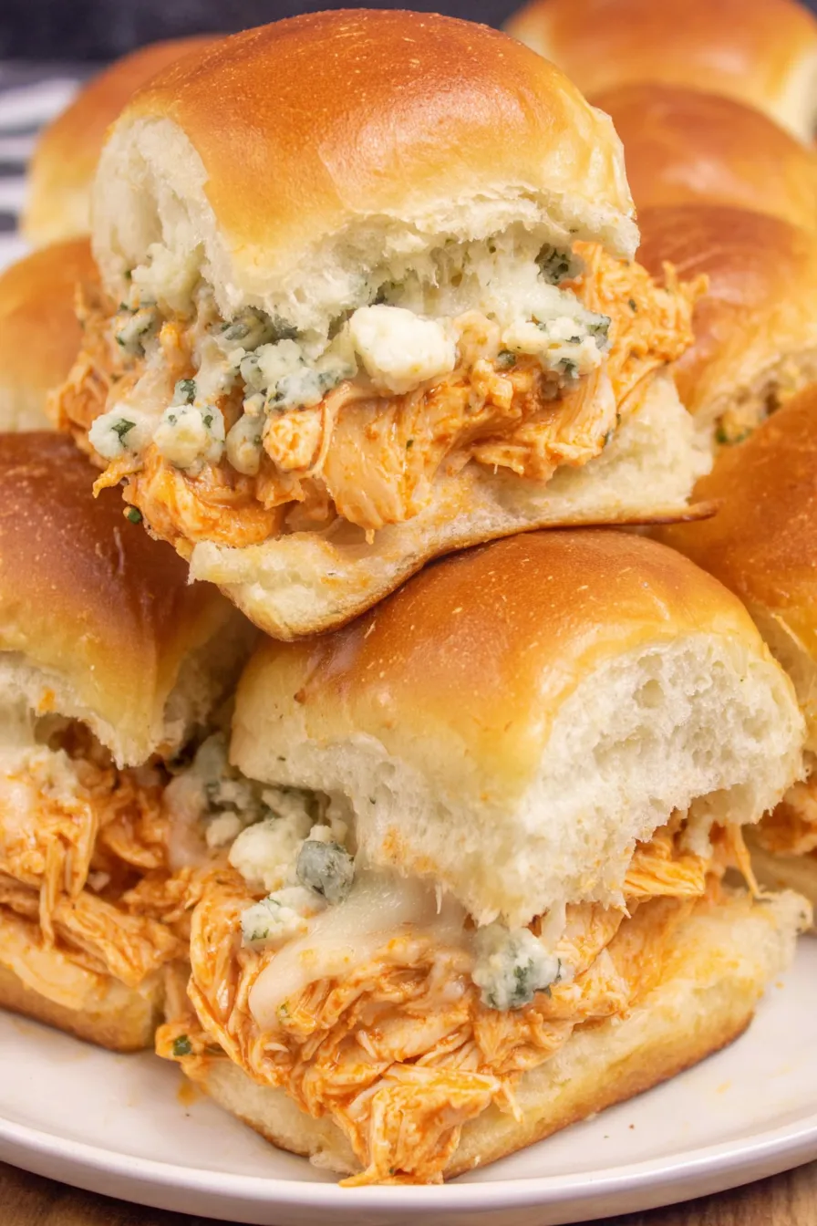 Close up of a pulled slider showing cheese stretch