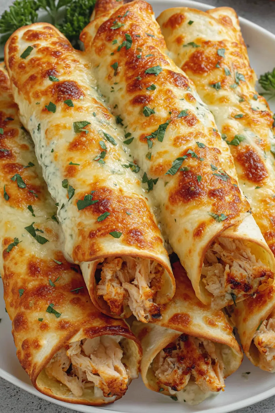 Close up of rolled mozzarella taquitos with filling