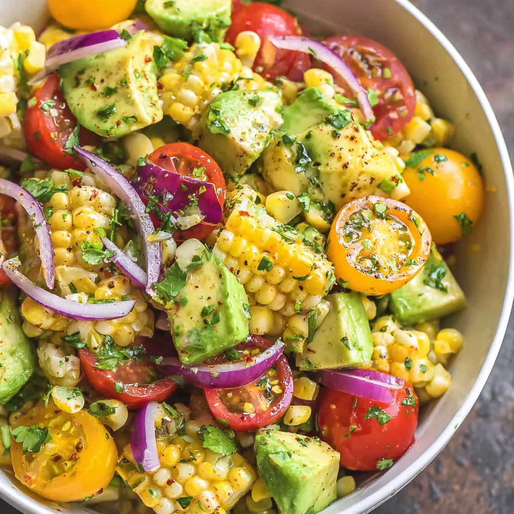 Grilled Avocado Corn Salad