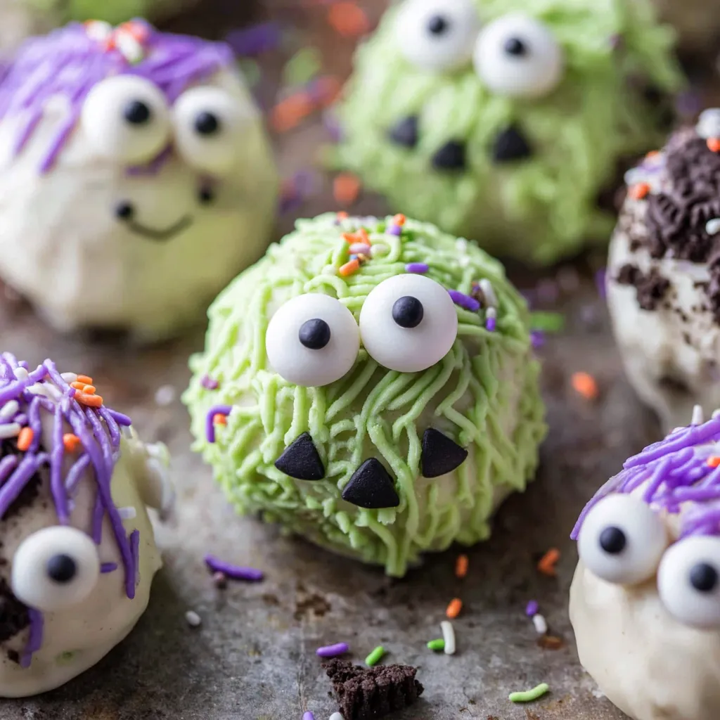 No Bake Monster Truffles (Halloween Oreo Balls)