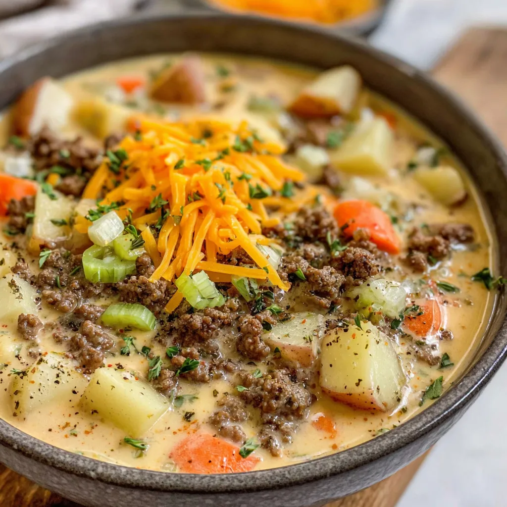 Classic Cheeseburger Soup