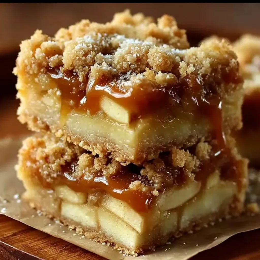 Salted Caramel Apple Crumble Bars