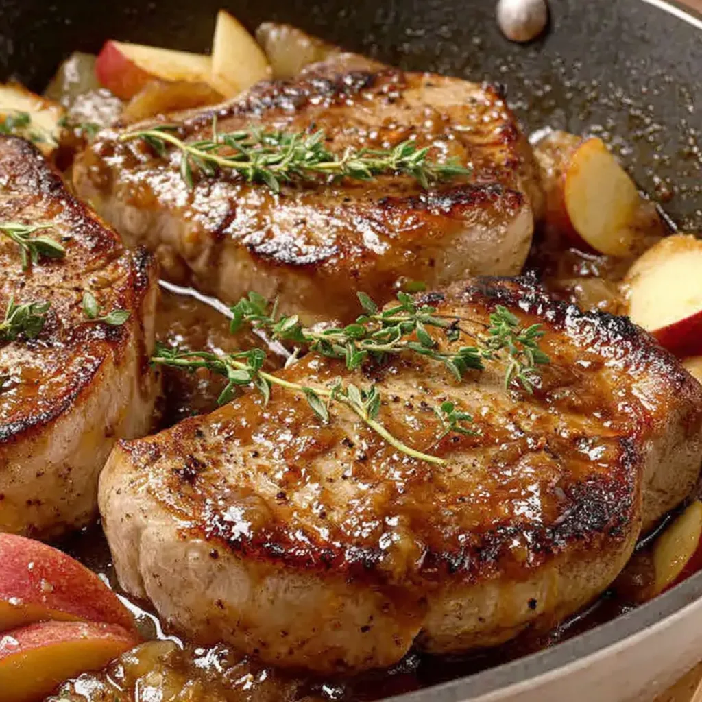 Juicy Apple Butter Pork Chops