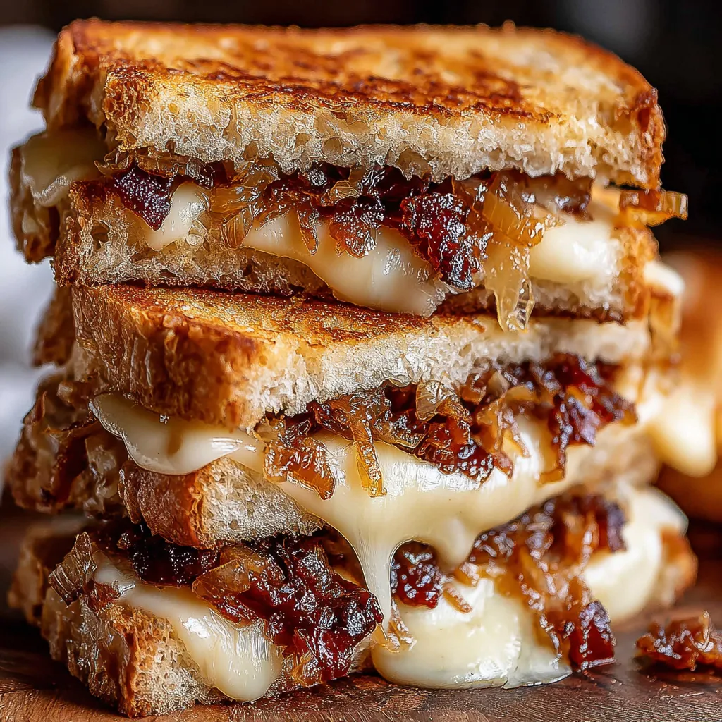 Savory Bacon and Caramelized Onion Grilled Cheese Sandwiches