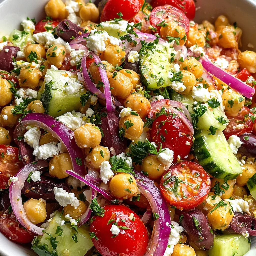 Mediterranean Chickpea Feta Salad