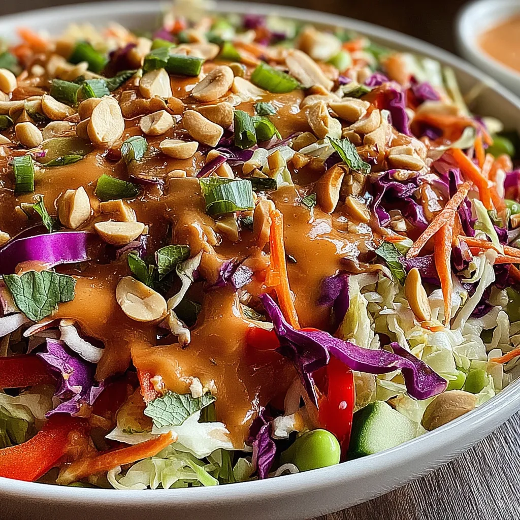 Thai Crunch Salad — CPK Copycat with Peanut Ginger Sauce