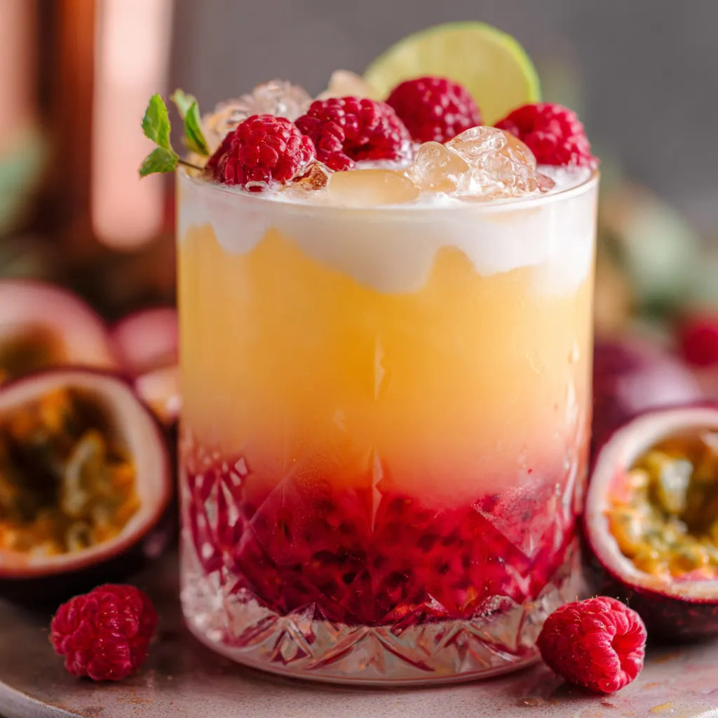 Raspberry Passionfruit Tequila Sour