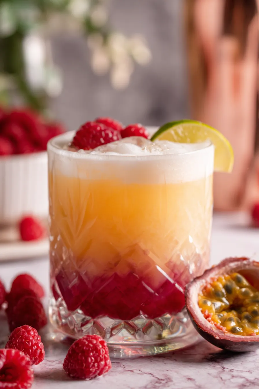 Cocktail being double-strained into coupe