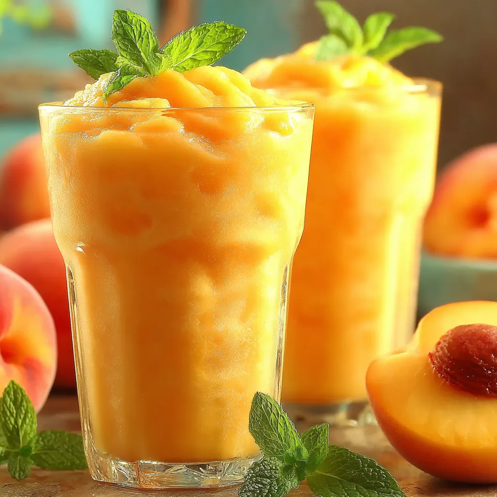 Refreshing Homemade Peach Slurpee