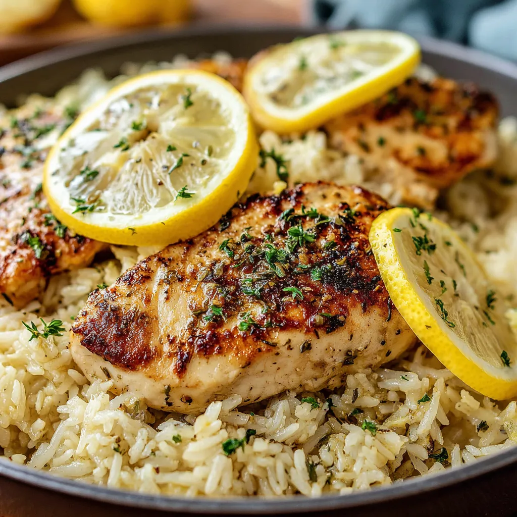 Slow Cooker Lemon Herb Chicken and Rice