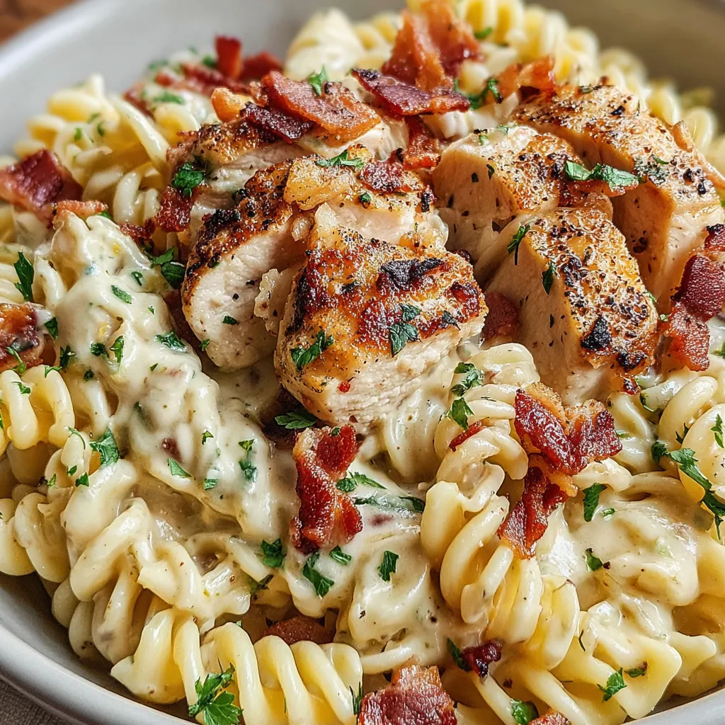 Creamy Chicken Bacon Ranch Pasta