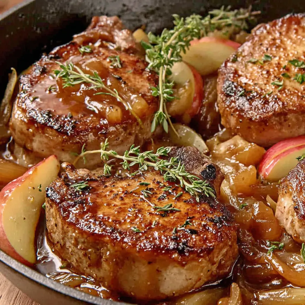 Juicy Apple Butter Pork Chops