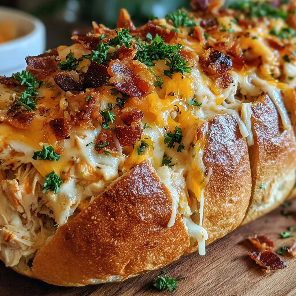 Delicious Chicken Bacon Ranch Stuffed Bread