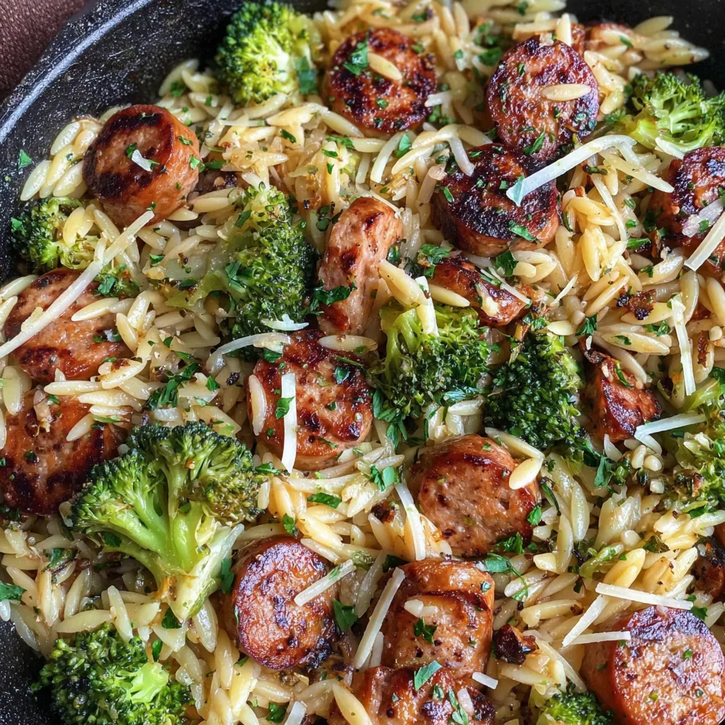 Chicken Sausage Broccoli Orzo