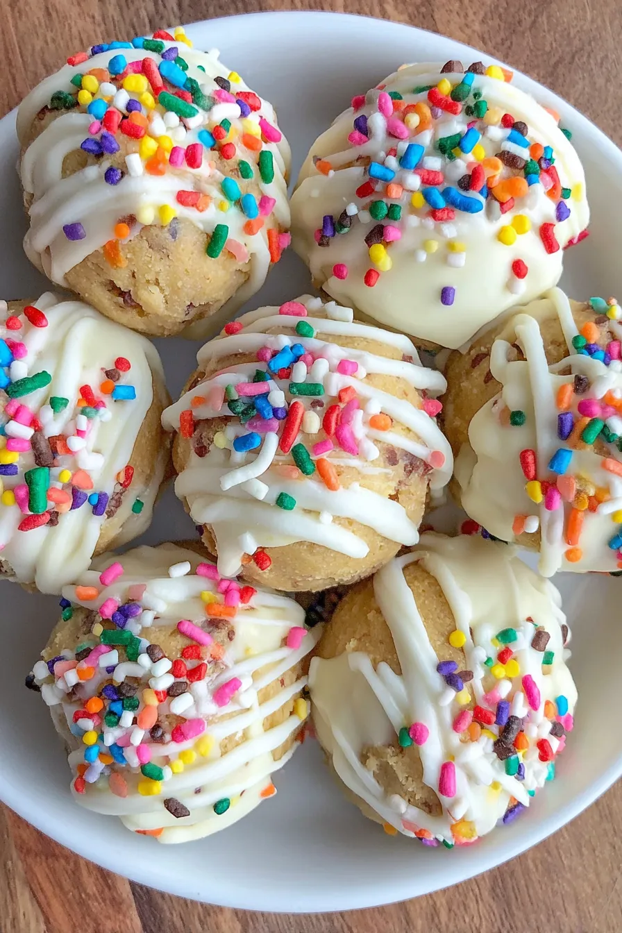 Close-up of a protein cake ball sliced in half