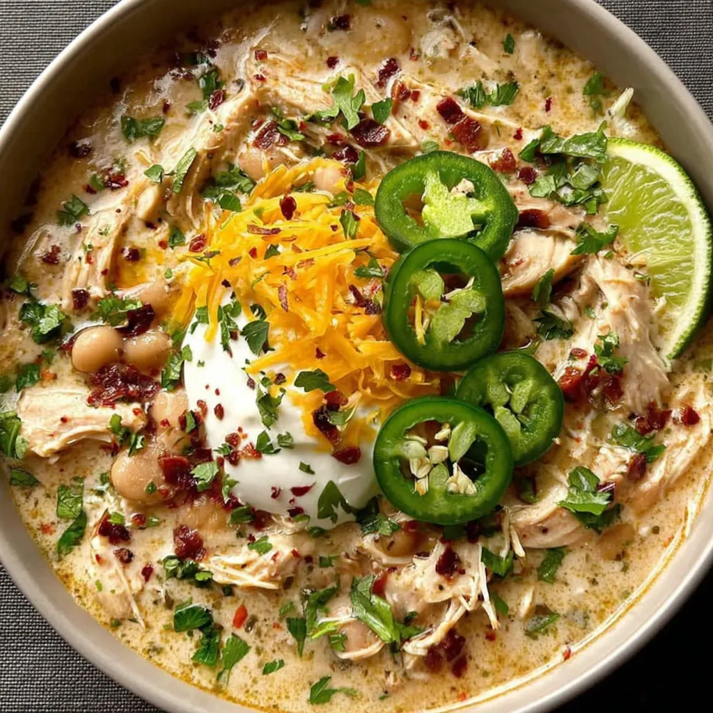 White Chicken Chili with Cream Cheese