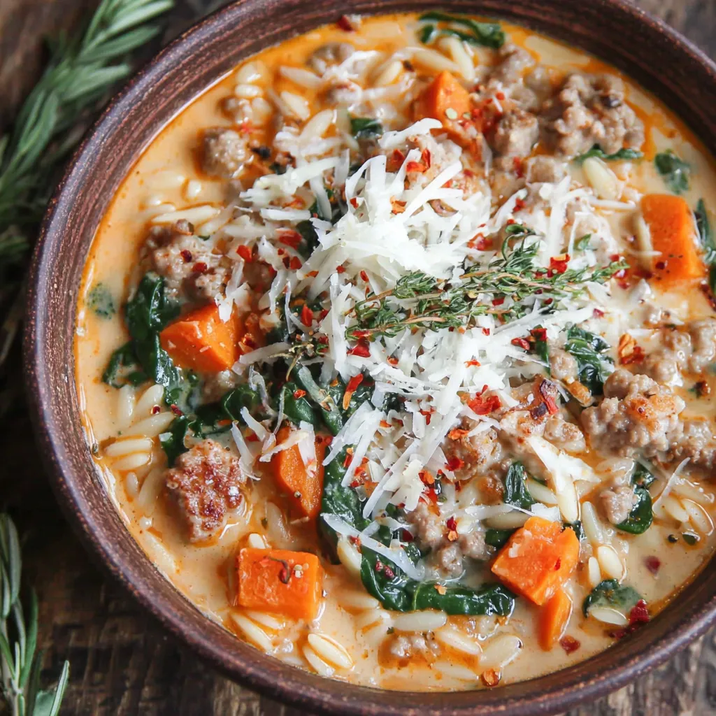 Creamy Butternut Squash and Sausage Soup (30-Minute, One-Pot)