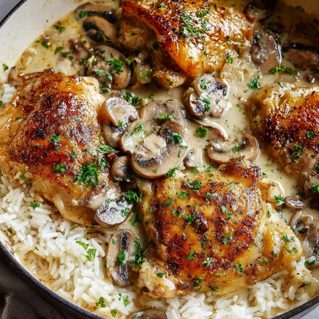 Creamy Smothered Chicken and Rice