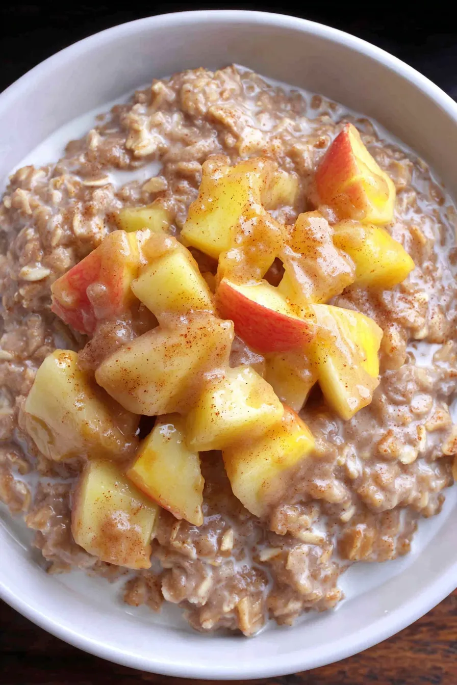 Apple Cinnamon Oatmeal cooking in a pot