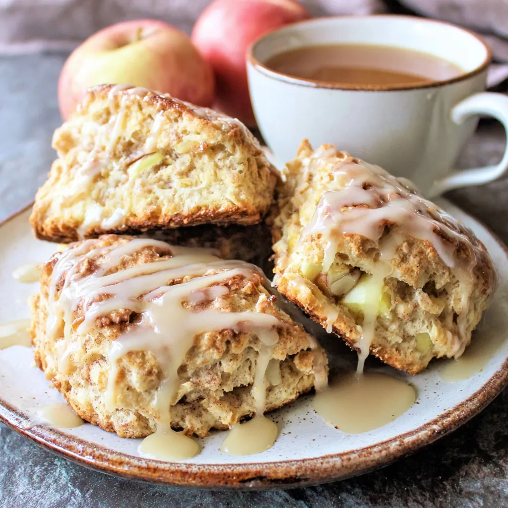 Apple Scones with Maple Cinnamon Glaze