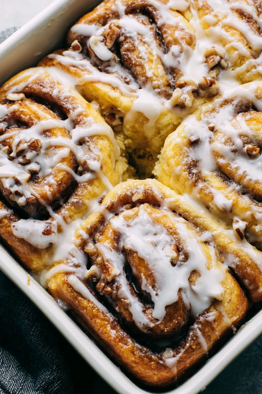 Cinnamon ribbon swirls on cake