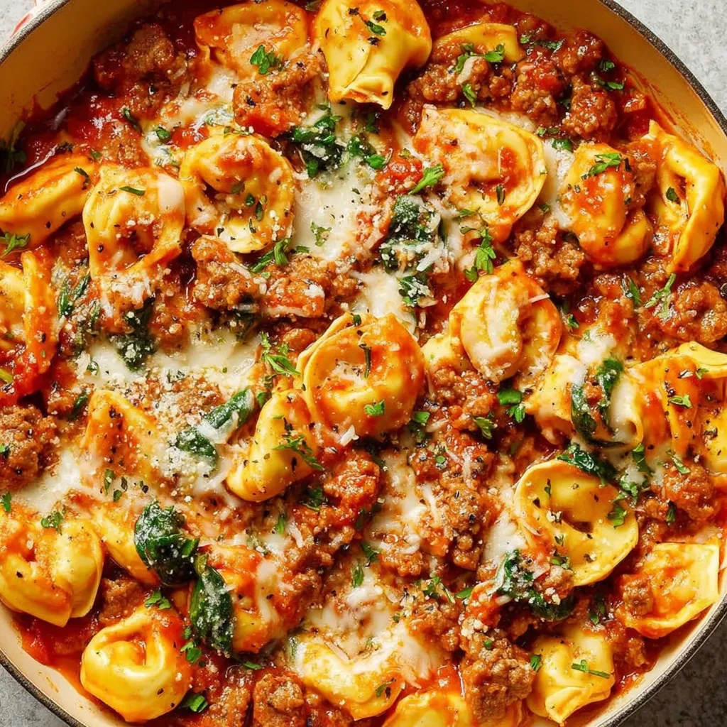 Cheese Tortellini and Sausage Skillet