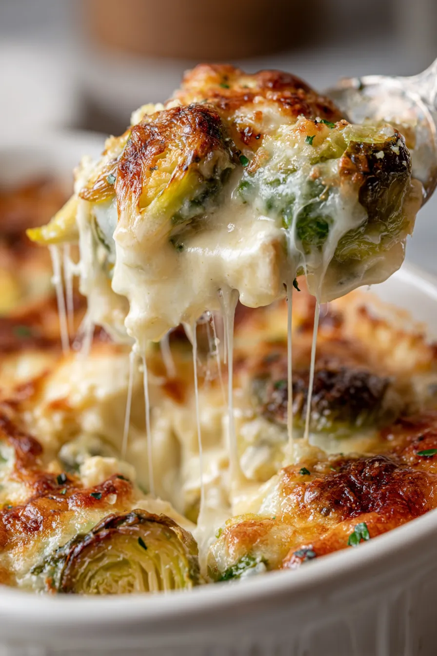 Close-up of golden breadcrumb crust on gratin