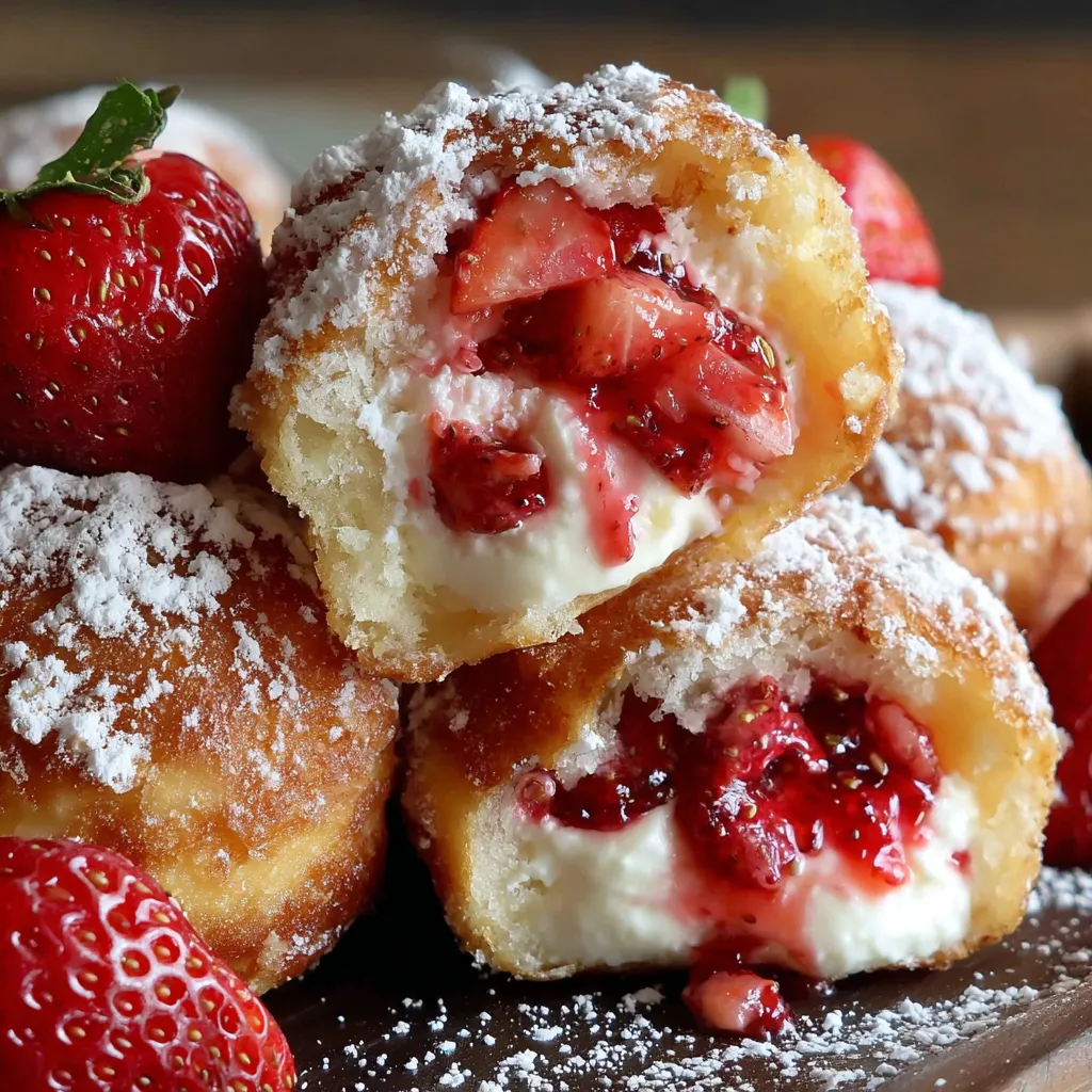 Strawberry Cheesecake Stuffed Donuts