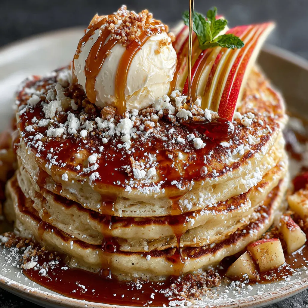 Apple Pie Pancakes with Vanilla Maple Syrup