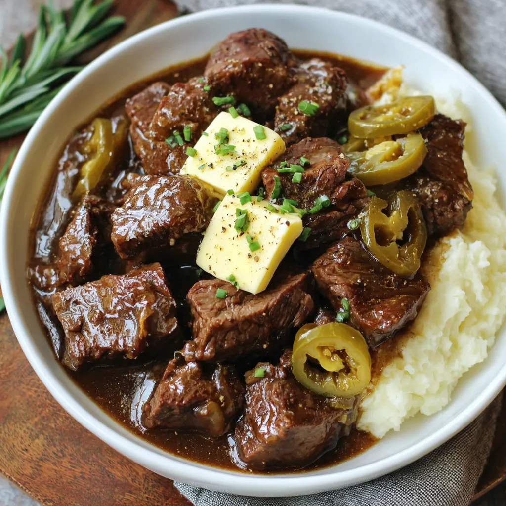 Slow Cooker Mississippi Steak Bites