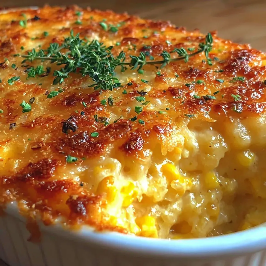Honey-Glazed Corn Casserole with a Crispy Parmesan Crust