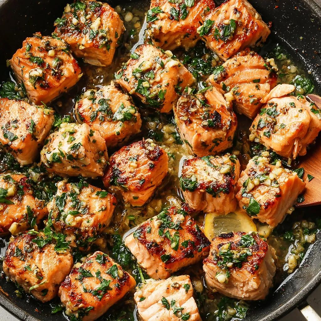 Garlic Butter Salmon Bites