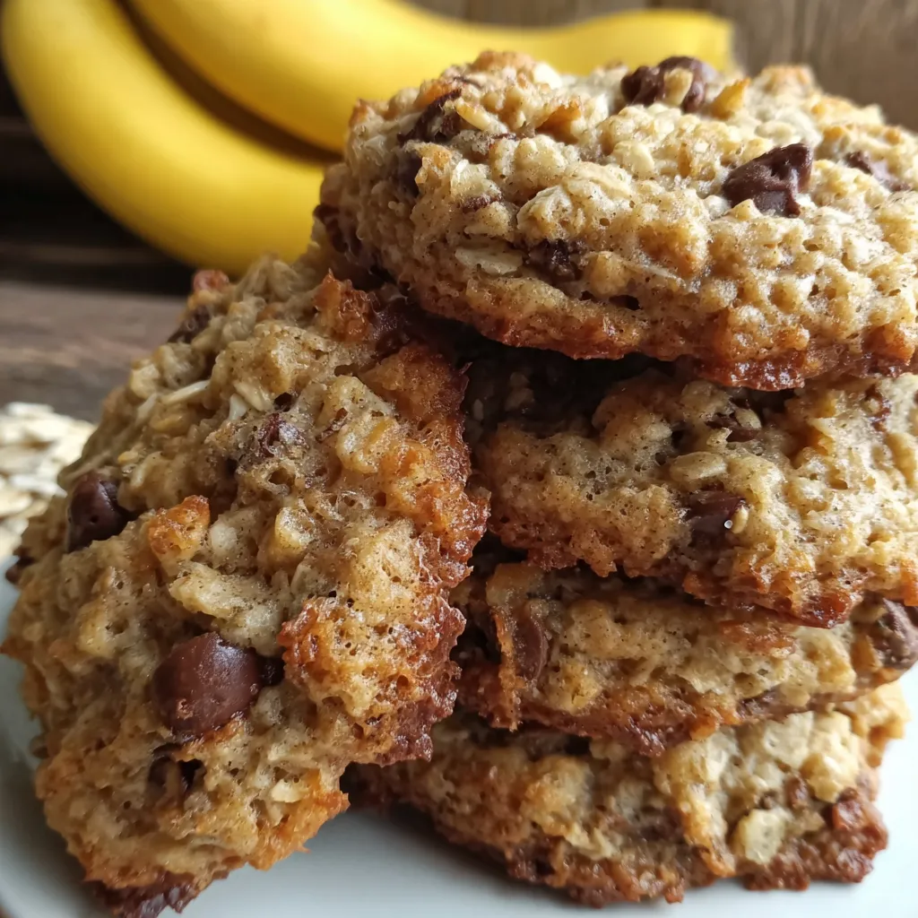 Chewy Banana Oatmeal Cookies