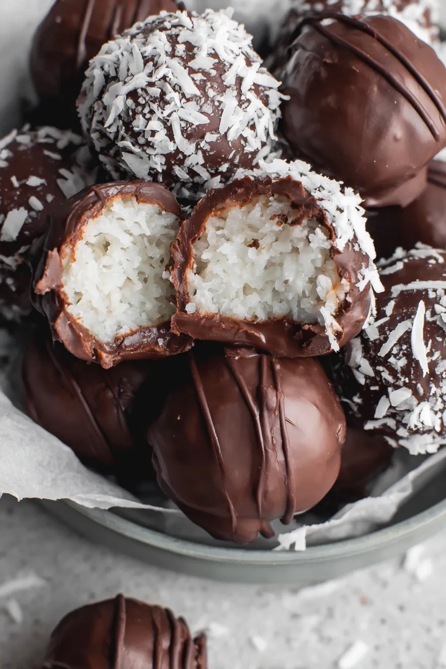 Close-up of coconut centers