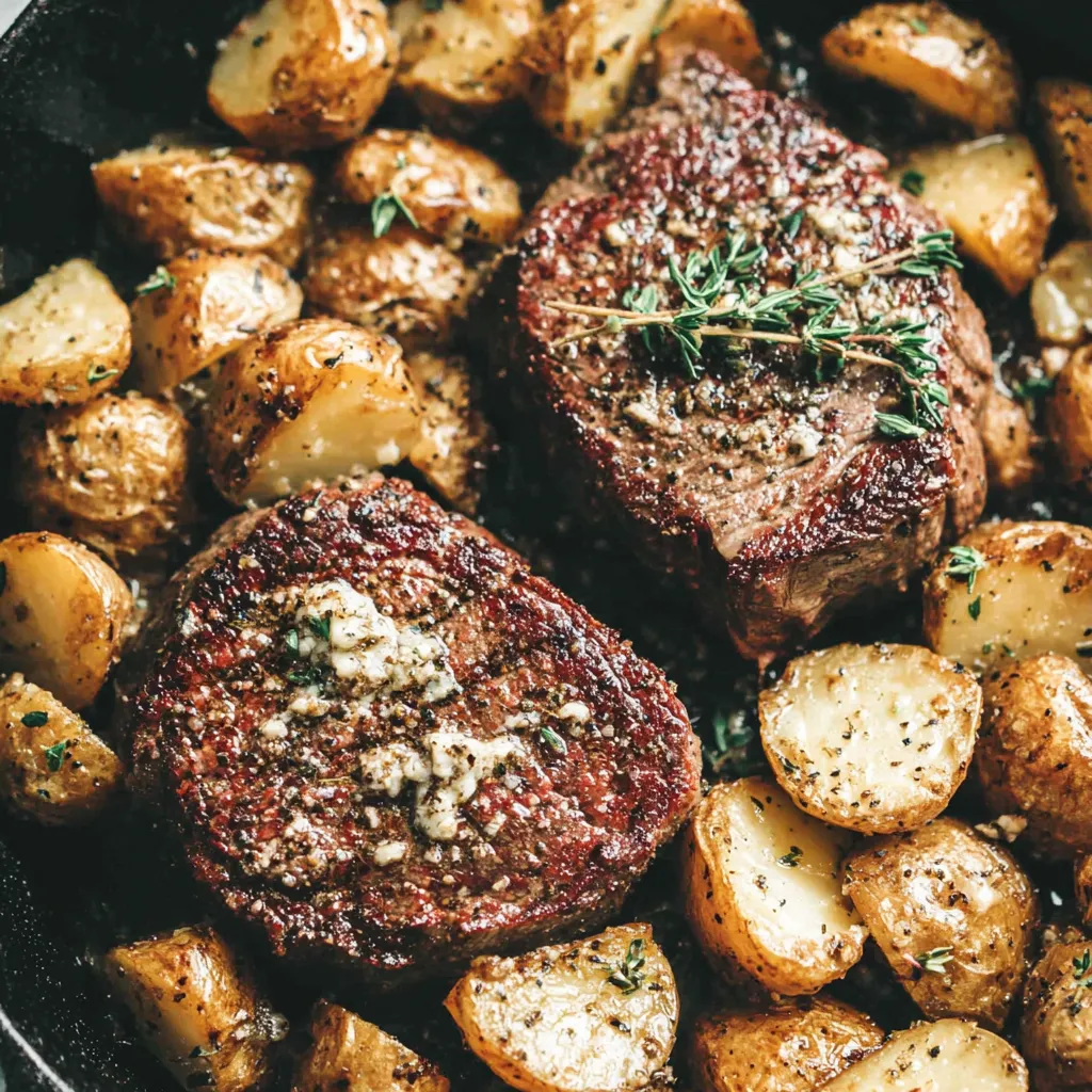 Garlic Butter Steak and Potatoes Skillet