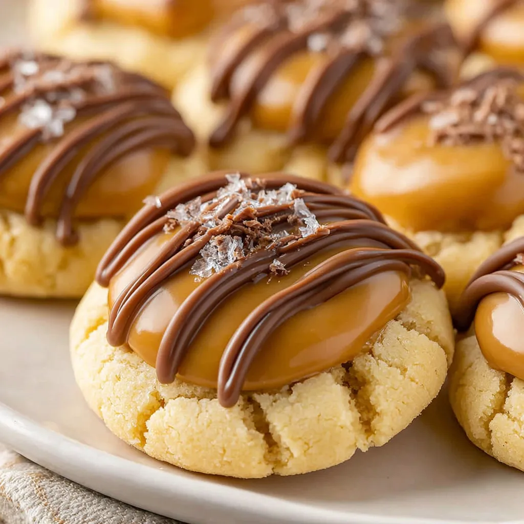 Twix Thumbprint Cookies