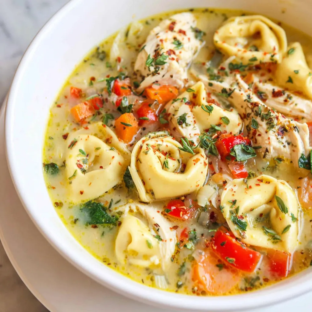 Comforting Chicken Tortellini Soup