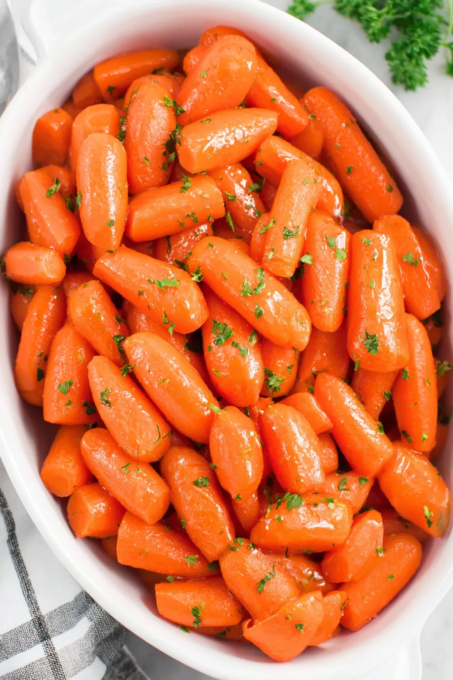 Slow cooker filled with glazed carrots