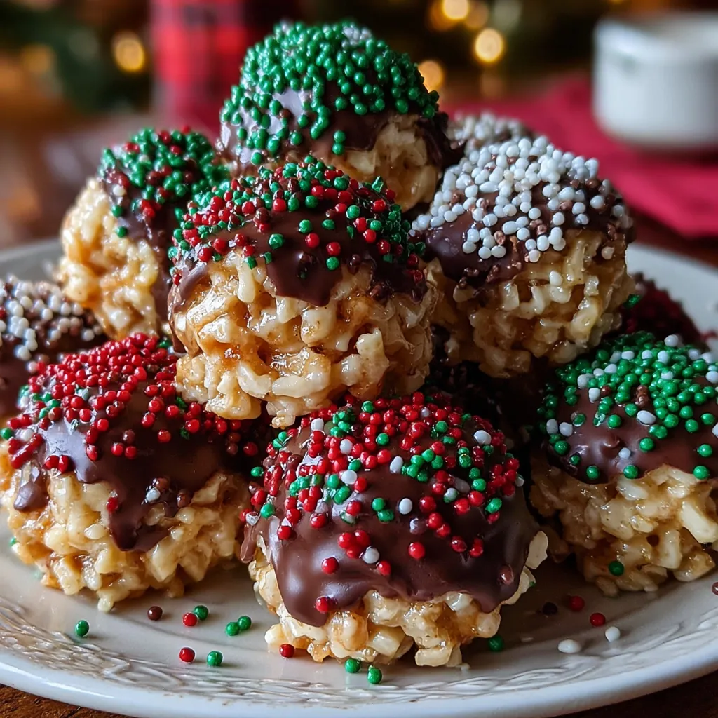 Christmas Chocolate Rice Krispie Balls