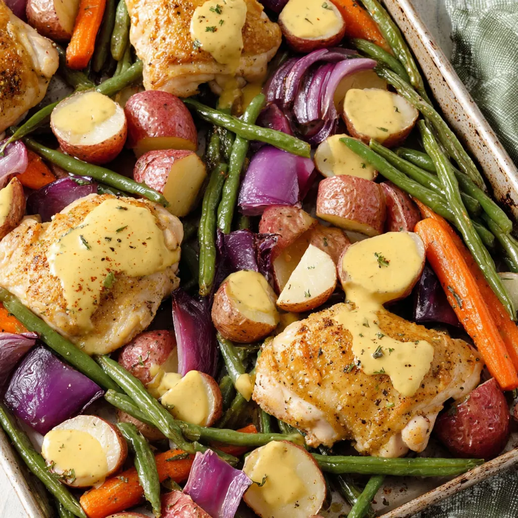 Sheet Pan Honey Mustard Chicken and Veggies