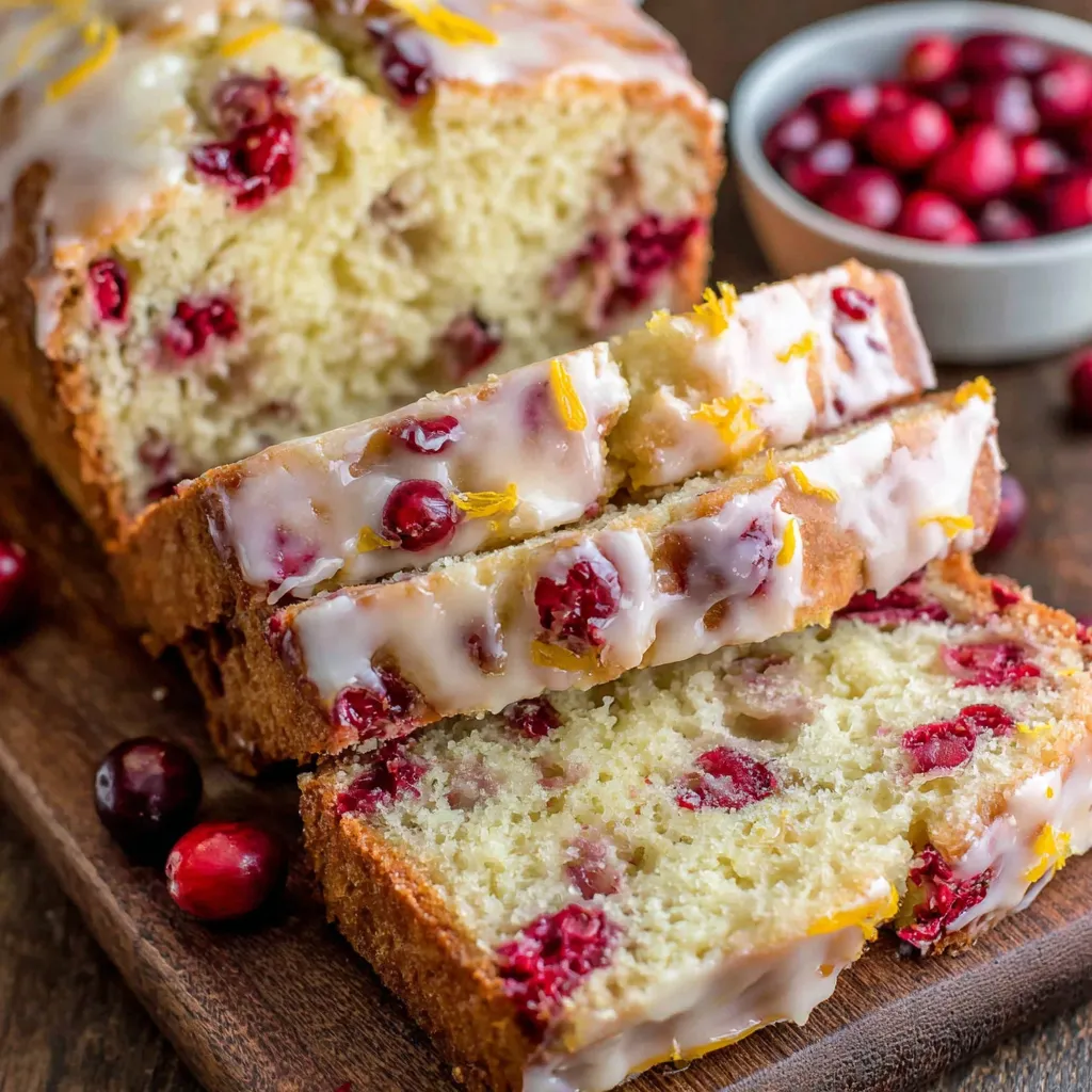 Cranberry Bread with Orange Glaze