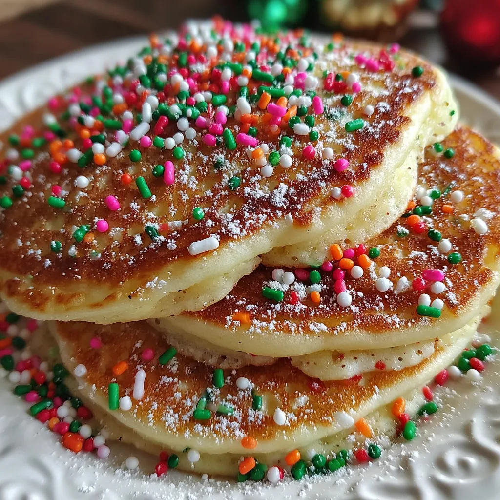 Christmas Pancakes with Festive Sprinkles