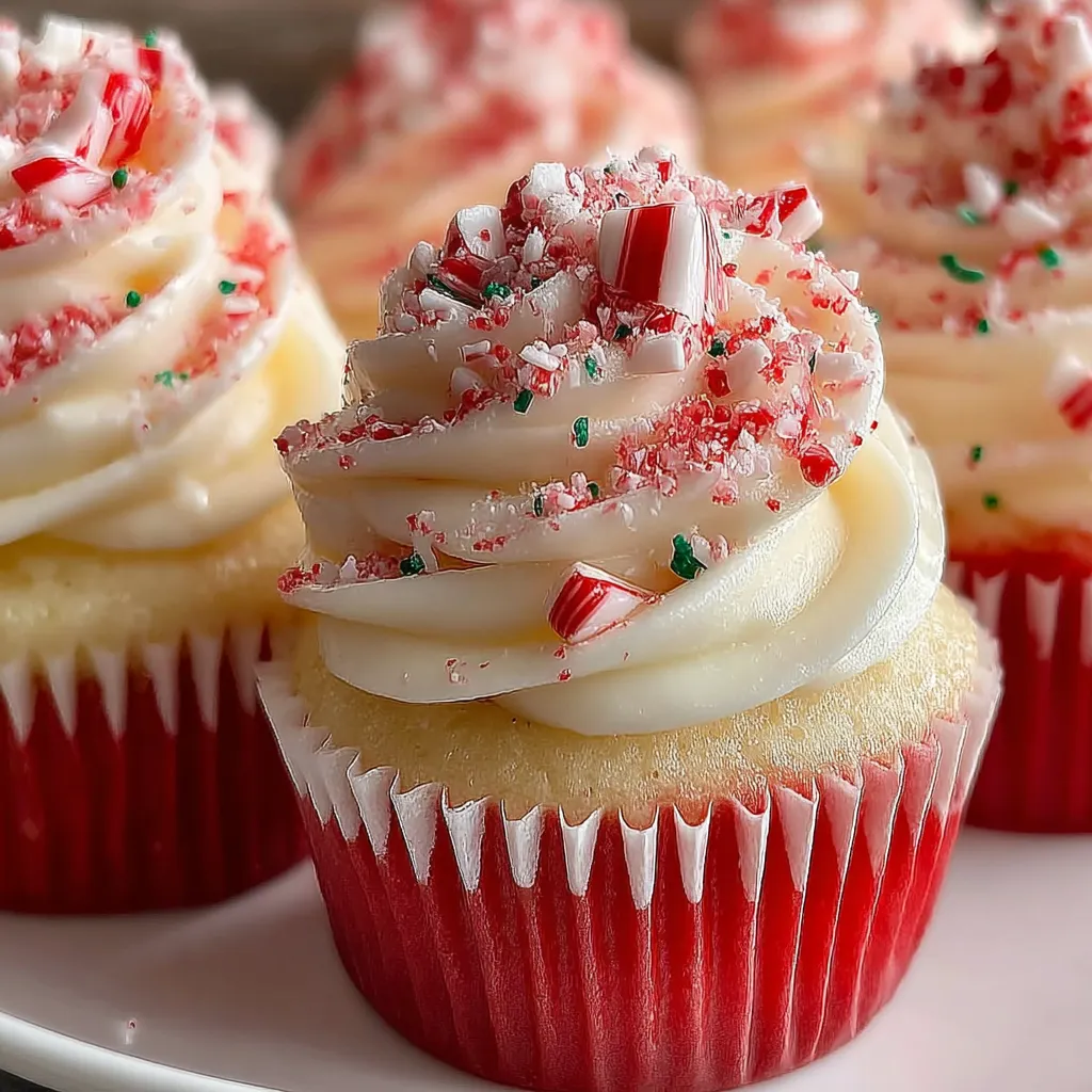 Candy Cane Peppermint Cupcakes