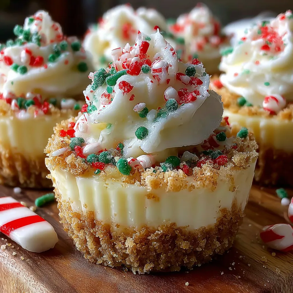 No-Bake Christmas Mini Cheesecakes